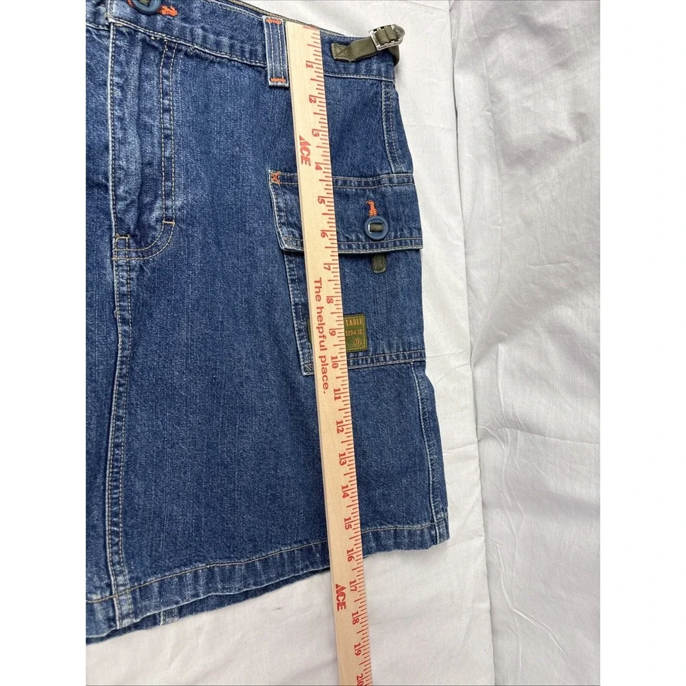 American Eagle - Mini Cargo Skirt Women’s Size 8 Blue Denim 100% Cotton